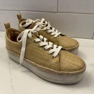 Jack Rogers Tan Woven Sneakers